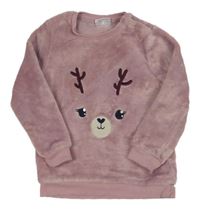 Starorůžová plyšová mikina s čumáčkem so cute