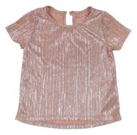 Růžové třpytivé plisované tričko Nutmeg