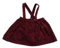 Vínová manšestrová sukně s laclem H&M