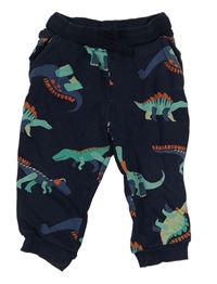 Tmavomodré tepláky s dinosaury Topomini