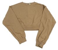 Hnědá crop mikina H&M