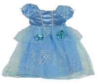 Kostým - Světlemodré šaty s mašlí a květinou