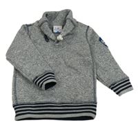 Šedá melírovaná pletená mikina s límcem Topolino