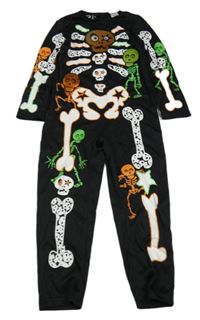 Kostým - Černý overal s měnícím obrázkem - kostra F&F