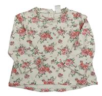 Béžová květovaná mikina H&M