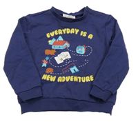 Tmavomodrá mikina s obrázky