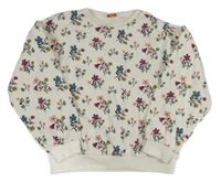 Bílá květovaná mikina