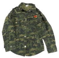 Army plátěná košilová bunda s růží River Island