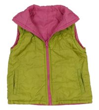 Zelená prošívaná šusťáková zateplená oboustranná vesta