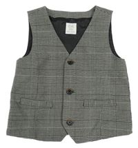 Šedo-černá kostkovaná slavnostní vesta C&A