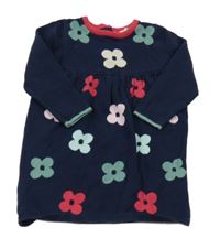 Tmavomodré květované svetrové šaty John Lewis