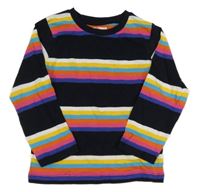 Tmavomodro-barevné pruhované triko Next