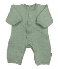 Zelenkavý melírovaný prošívaný zateplený overal Hema