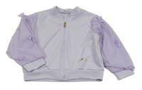 Lila propínací mikina s tylovými rukávy s motýly Kiki&Koko