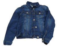 Tmavomodrá riflová crop bunda