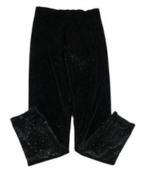 Černé třpytivé sametové legíny Nutmeg
