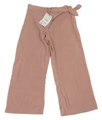 Nové - Starorůžové lehké kalhoty s uzlem Zara