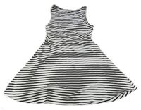 Bílo-černé pruhované bavlněné šaty s písmeny Page One Young