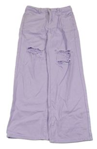 Lila široké rifle s prošoupáním Shein