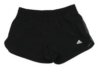 Černé šusťákové kraťasy s logem Adidas