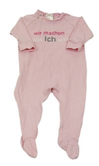 Růžový overal s nápisem Dimo