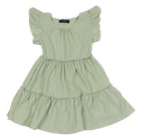 Světlezelené šaty s volány