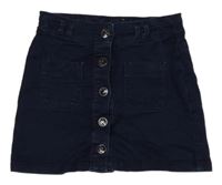 Tmavomodrá tepláková riflová propínací sukně Okaidi