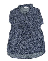 Černo-modré květované lehké propínací košilové šaty H&M