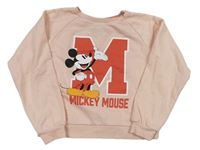 Světlerůžová crop mikina s Mickeym zn. Primark