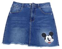 Tmavomodrá riflová sukně s Mickeym Primark
