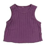 Fialový žebrovaný crop top 