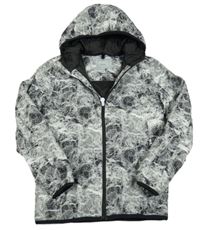 Černo-šedá vzorovaná šusťáková funkční zateplená bunda s logem a kapucí Regatta