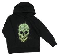 Černá mikina s lebkou a kapucí Next