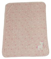 Světlerůžová plyšová deka s jednorožcem Primark