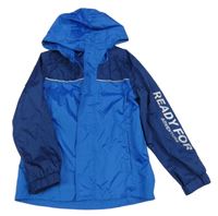 Modro-tmavomodrá šusťáková funkční bunda s kapucí Crane