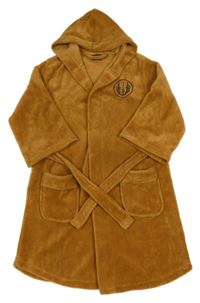 Hnědý chlupatý župan s kapucí 