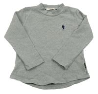 Šedá melírovaná lehká mikina s výšivkou 