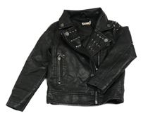 Černý koženkový křivák s plíšky 