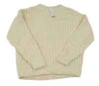 Nové - smetanový žebrovaný pletený svetr H&M