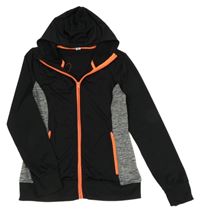 Černo-šedá sportovní propínací mikina s kapucí H&M