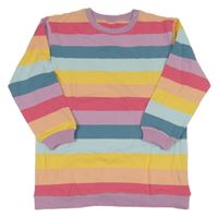 Barevné pruhované teplákové šaty 