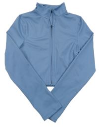 Modrá sportovní propínací crop mikina Peacocks