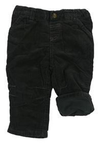 Antracitové manšestrové podšité kalhoty C&A
