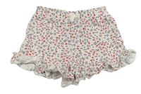 Bílé květované kraťasy s volánky Mothercare