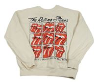 Smetanová mikina s potiskem - The Rolling Stones Zara