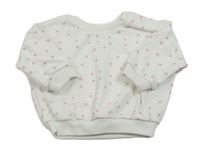 Bílo-růžová puntíkatá mikina Matalan