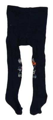 Tmavomodré punčoháče s auty 