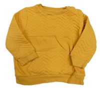 Hořčicová žebrovaná mikina F&F