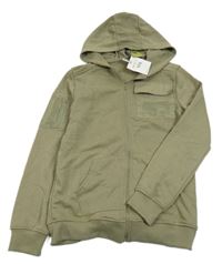 Nové - Khaki propínací mikina s kapucí Y.F.K.