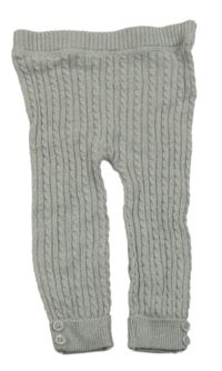 Šedé vzorované pletené tepláky 